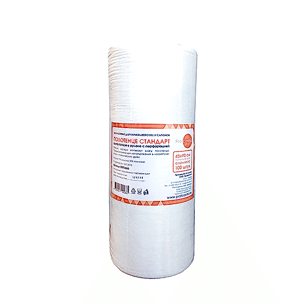 Полотенце стандарт 45*90 спанлейс, 40 г/м2, 100 шт/рулон Полотенце стандарт 45*90 спанлейс, 40 г/м2, 100 шт/рулон